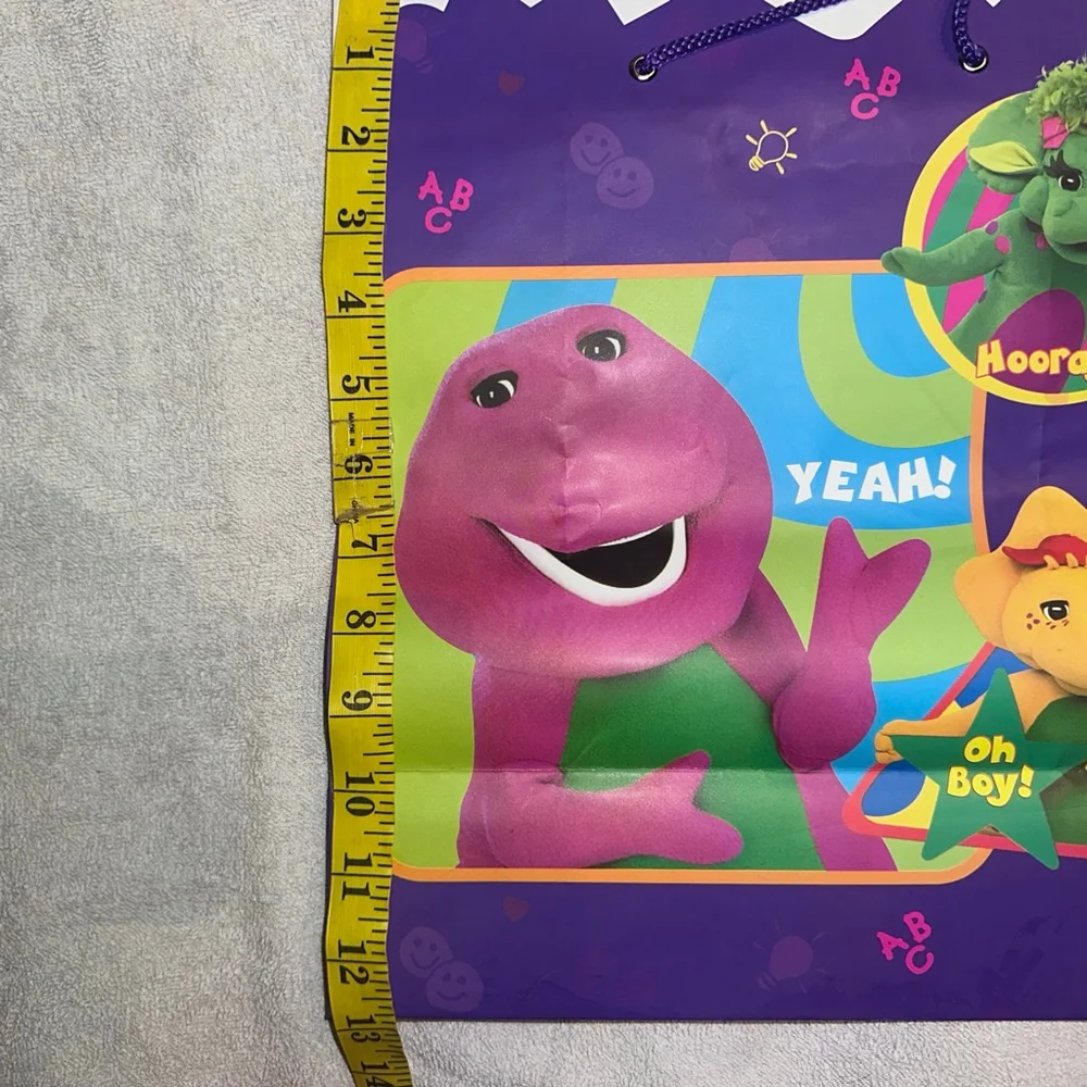 RARE Vintage Sterling Paper Barney & Friends Large Paper Gift Bag 12 x 13 Unused